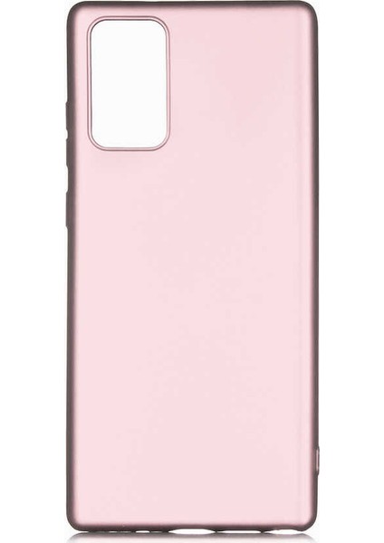 Samsung Galaxy Note 20 Kılıf Mat Premium Silikon Kılıf Rose + 360 Full Body Ekran Koruyucu (Ön Arka)