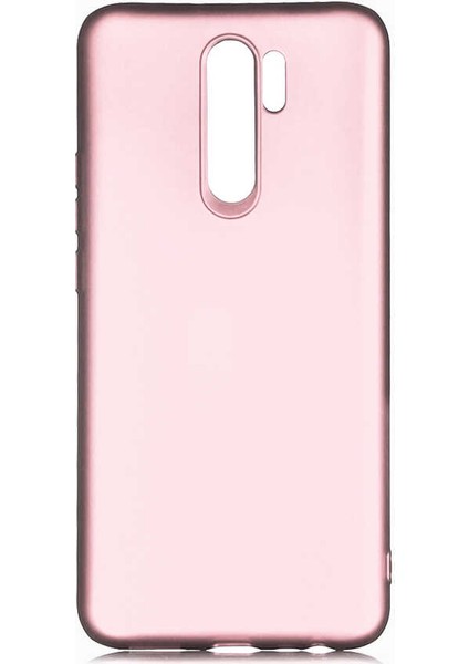 Xiaomi Redmi 9 Kılıf Mat Premium Silikon Kılıf Rose + Cam Ekran Koruyucu
