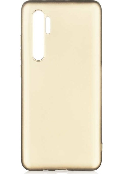 Xiaomi Mi Note 10 Lite Kılıf Mat Premium Silikon Kılıf Gold + 360 Full Body Ekran Koruyucu (Ön Arka)