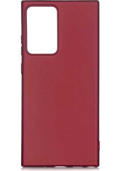 Samsung Galaxy Note 20 Ultra Kılıf Mat Premium Silikon Kılıf Bordo