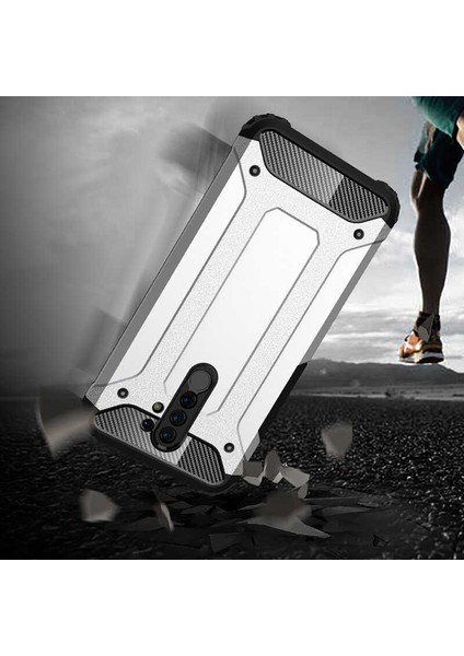 Xiaomi Redmi 9 Kılıf Çift Katmanlı Darbe Emici Crash Tank Kılıf Siyah fırsatları