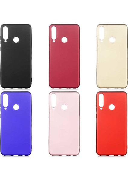 Huawei Y6P Kılıf Mat Premium Silikon Kılıf Gold