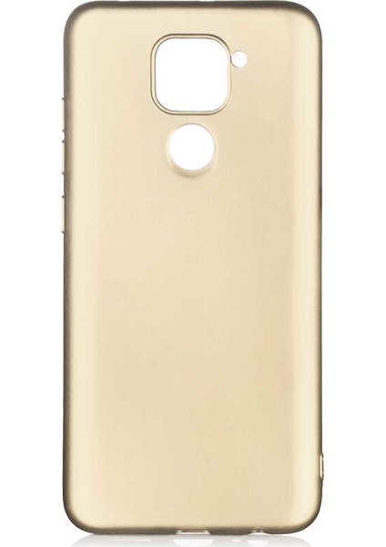 Xiaomi Redmi Note 9 Kılıf Mat Premium Silikon Kılıf Gold + Cam Ekran Koruyucu