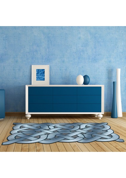 Akasya Lazer Kesim Kaymaz Taban Dijital Baskı Halı ST600147MV10