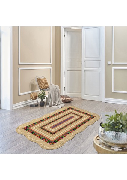 Begonya Lazer Kesim Kaymaz Taban Dijital Baskı Halı ST600167VZ02