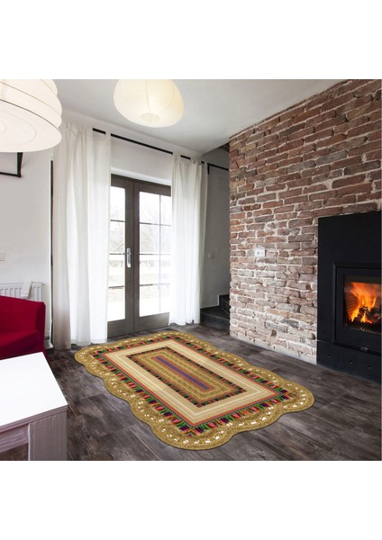 Begonya Lazer Kesim Kaymaz Taban Dijital Baskı Halı ST600169KR07