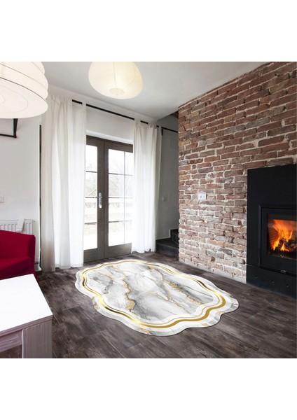 Çiğdem Lazer Kesim Kaymaz Taban Dijital Baskı Halı ST600191GL06