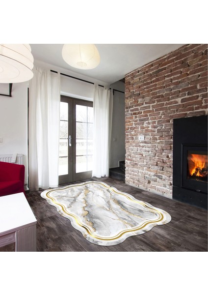 Çiğdem Lazer Kesim Kaymaz Taban Dijital Baskı Halı ST600190KR04