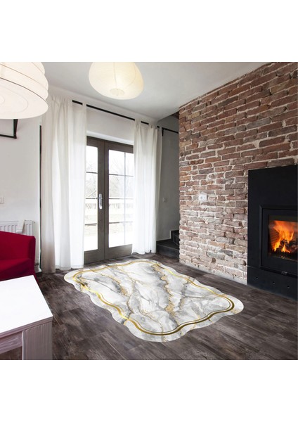 Çiğdem Lazer Kesim Kaymaz Taban Dijital Baskı Halı ST600189GR07