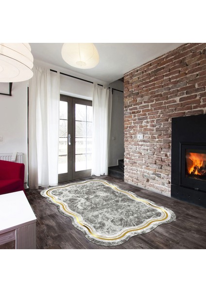 Gül Lazer Kesim Kaymaz Taban Dijital Baskı Halı ST600202GL10