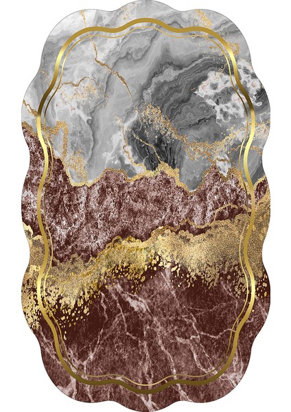 Mimoza Lazer Kesim Kaymaz Taban Dijital Baskı Halı ST600186MR02 fiyatları