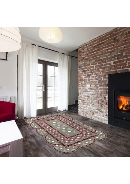 Sümbül Lazer Kesim Kaymaz Taban Dijital Baskı Halı ST600173KZ03