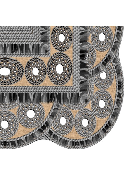 Sümbül Lazer Kesim Kaymaz Taban Dijital Baskı Halı ST600177GR10 modelleri