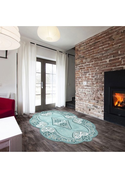 Yasemin Lazer Kesim Kaymaz Taban Dijital Baskı Halı ST600158MV10