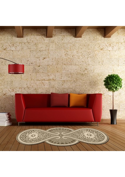 Zambak Lazer Kesim Kaymaz Taban Dijital Baskı Halı ST600155KR03