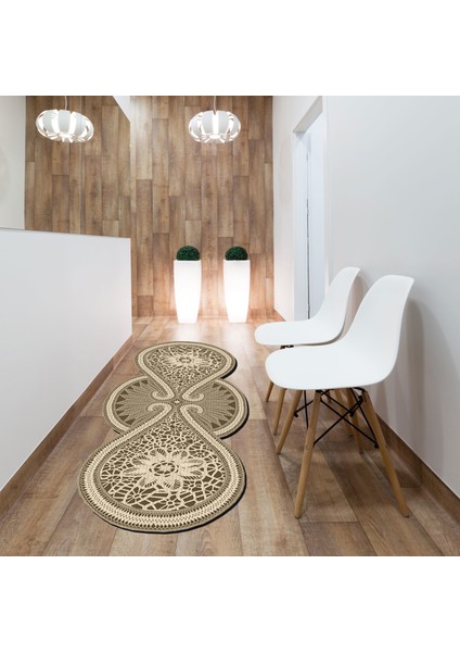 Zambak Lazer Kesim Kaymaz Taban Dijital Baskı Halı ST600155KR03