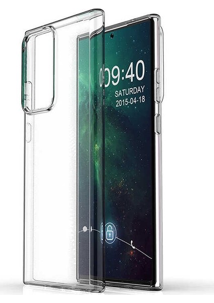 Samsung Galaxy Note 20 Ultra Kılıf Süper Silikon Koruma+Full Kapatan Ekran Şeffaf