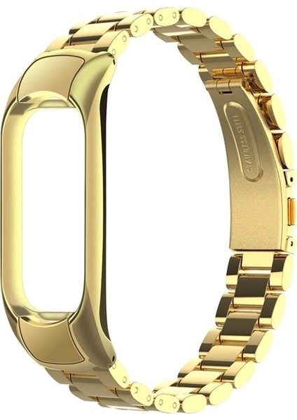 Xiaomi Mi Band 5 Kordon Metal Çıtçıtlı Armband Gold