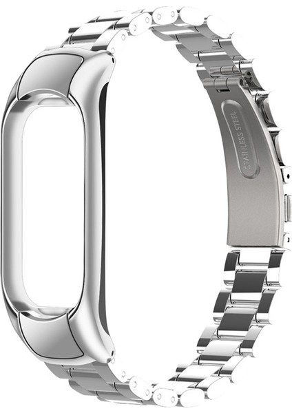 Xiaomi Mi Band 5 Kordon Metal Çıtçıtlı Armband Gümüş