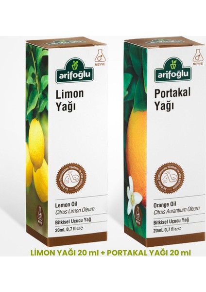 Limon Yağı 20 ml + Portakal Yağı 20 ml 2 Li Set