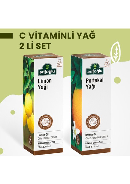 Limon Yağı 20 ml + Portakal Yağı 20 ml 2 Li Set