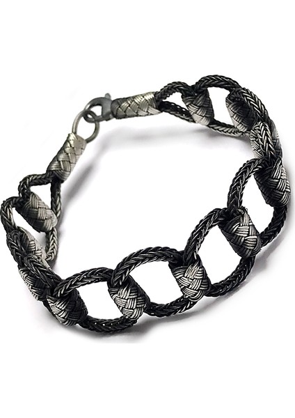 1000 Ayar Kazaziye Unisex Gümüş Bileklik