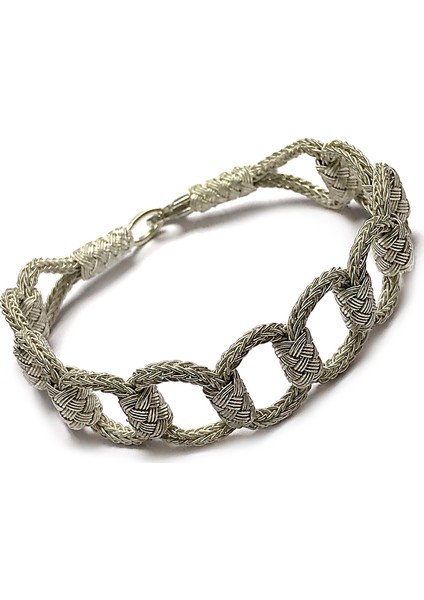 1000 Ayar Kazaziye Unisex Gümüş Bileklik