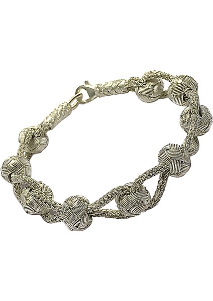 1000 Ayar Kazaziye Unisex Gümüş Bileklik