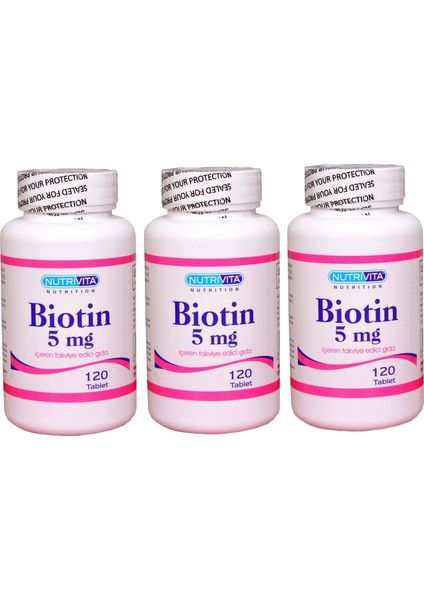 Biotin 5 Mg 120 Tablet 3 Adet