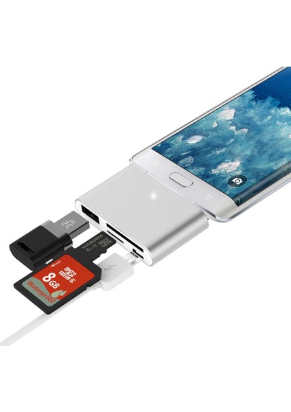 4397 Type C USB 3.1 Kart Okuyucu Sd Microsd Tf Hub All In Çevirici Dönüştürücü Adaptör