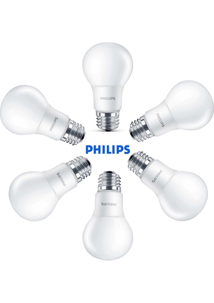 Essential 8W - 60W LED Ampul E27 Sarı Işık 6'lı