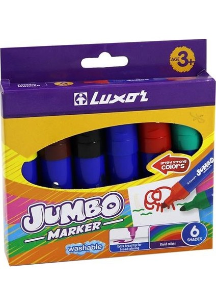 6190 Luxor 6 Renk Jumbo Keçeli Kalem