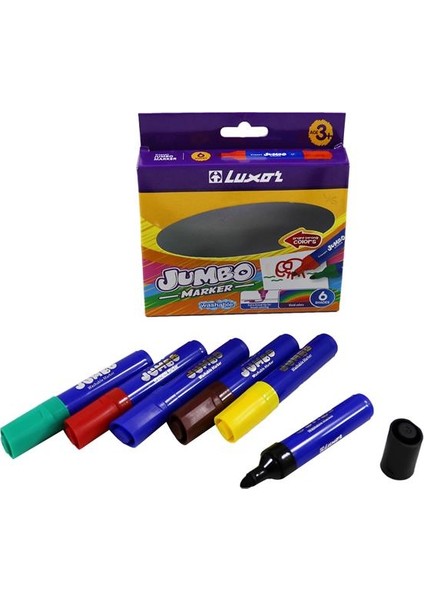 6190 Luxor 6 Renk Jumbo Keçeli Kalem