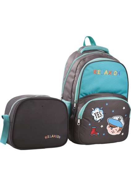 Beslenmeli İlkokul Sırt Çantası Gri