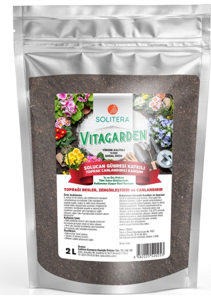 Vitagarden Organik Solucan Gübresi Özel Karışımı 2 Lt