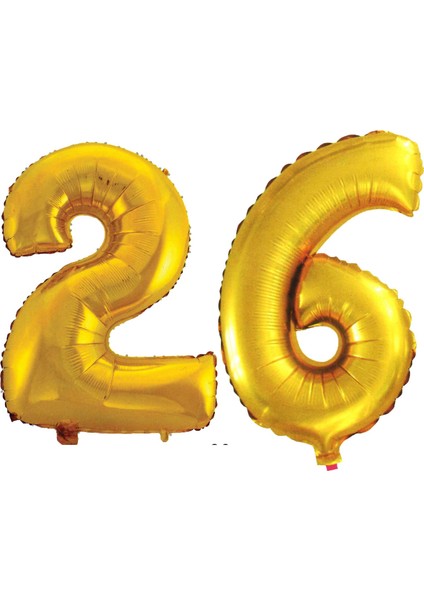 26 Yaş Sayı Folyo Balon Altın 90 cm