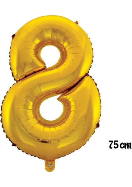 75 cm 8 Rakam Folyo Balon Altın