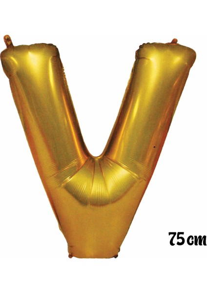 75 cm V Harfi Folyo Balon Altın