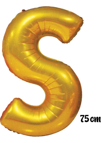 75 cm S Harfi Folyo Balon Altın