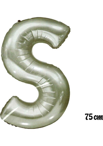 75 cm S Harfi Folyo Balon Gümüş