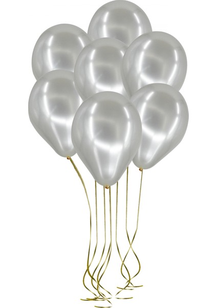25'li Lateks Metalik Balon Gümüş