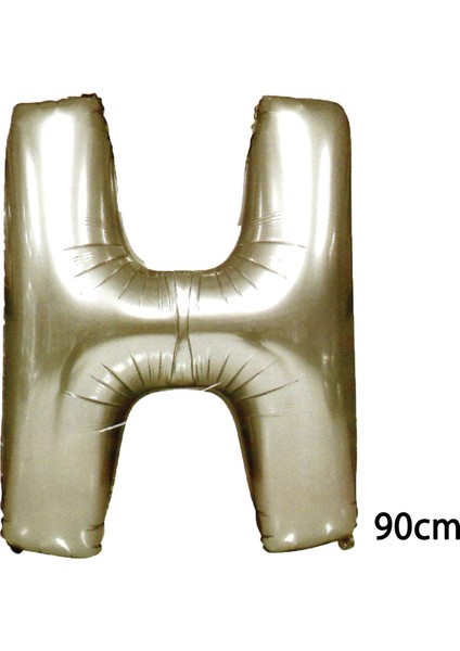 90 cm H Harfi Folyo Balon Gümüş