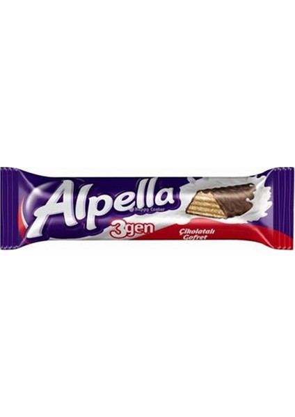 Alpella 3 Gen Çikolatalı Gofret 32Gr - 24'Lü Paket