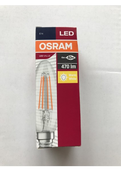 Value 4W B40 2700K E14 LED Filament Mum Buji Ampul