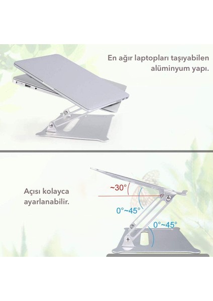 N30 Alüminyum Ergonomik Tam Ayarlı Laptop Bilgisayar Standı