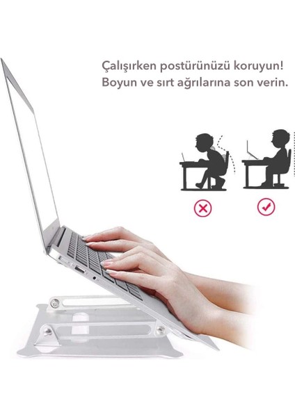 N30 Alüminyum Ergonomik Tam Ayarlı Laptop Bilgisayar Standı