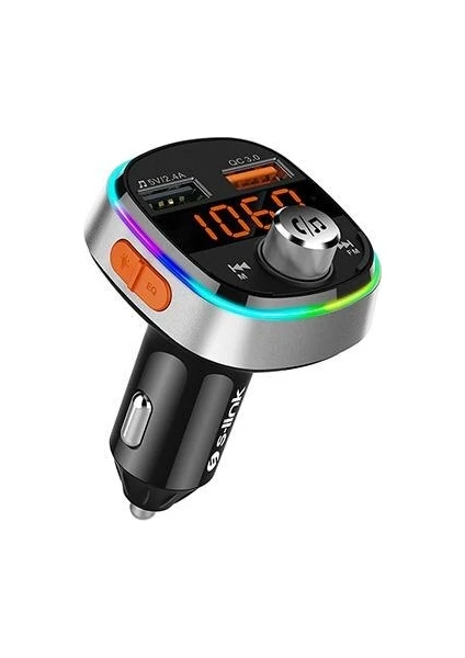 SL-BT235 Rainbow Bluetooth V5.0 LED Ekran Usb+Tf Desteği Çift Usb