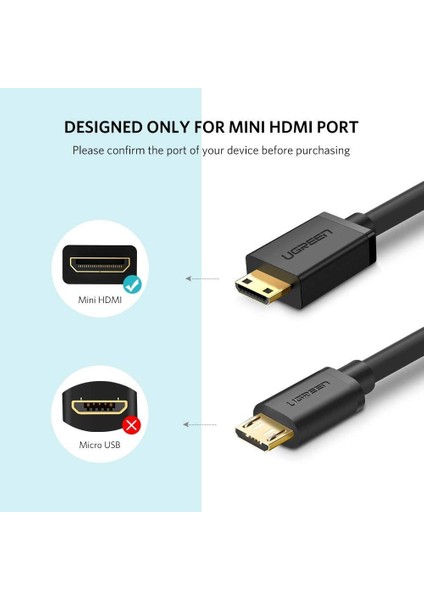 Mini HDMI To HDMI Dönüştürücü Kablo 22 cm