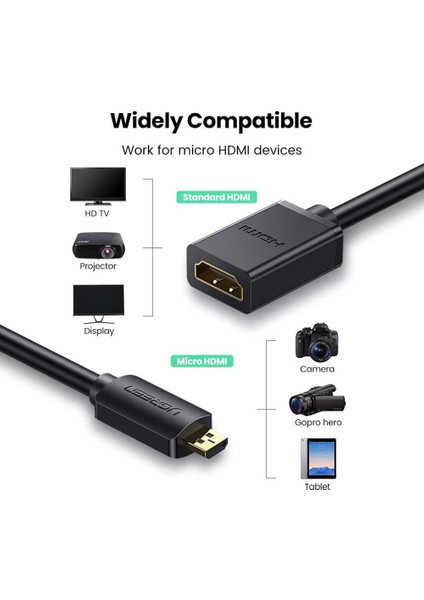 Micro HDMI To HDMI Dönüştürücü Kablo 22 cm fırsatları