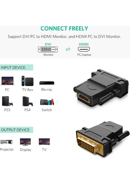 DVI To HDMI Dönüştürücü Adaptör